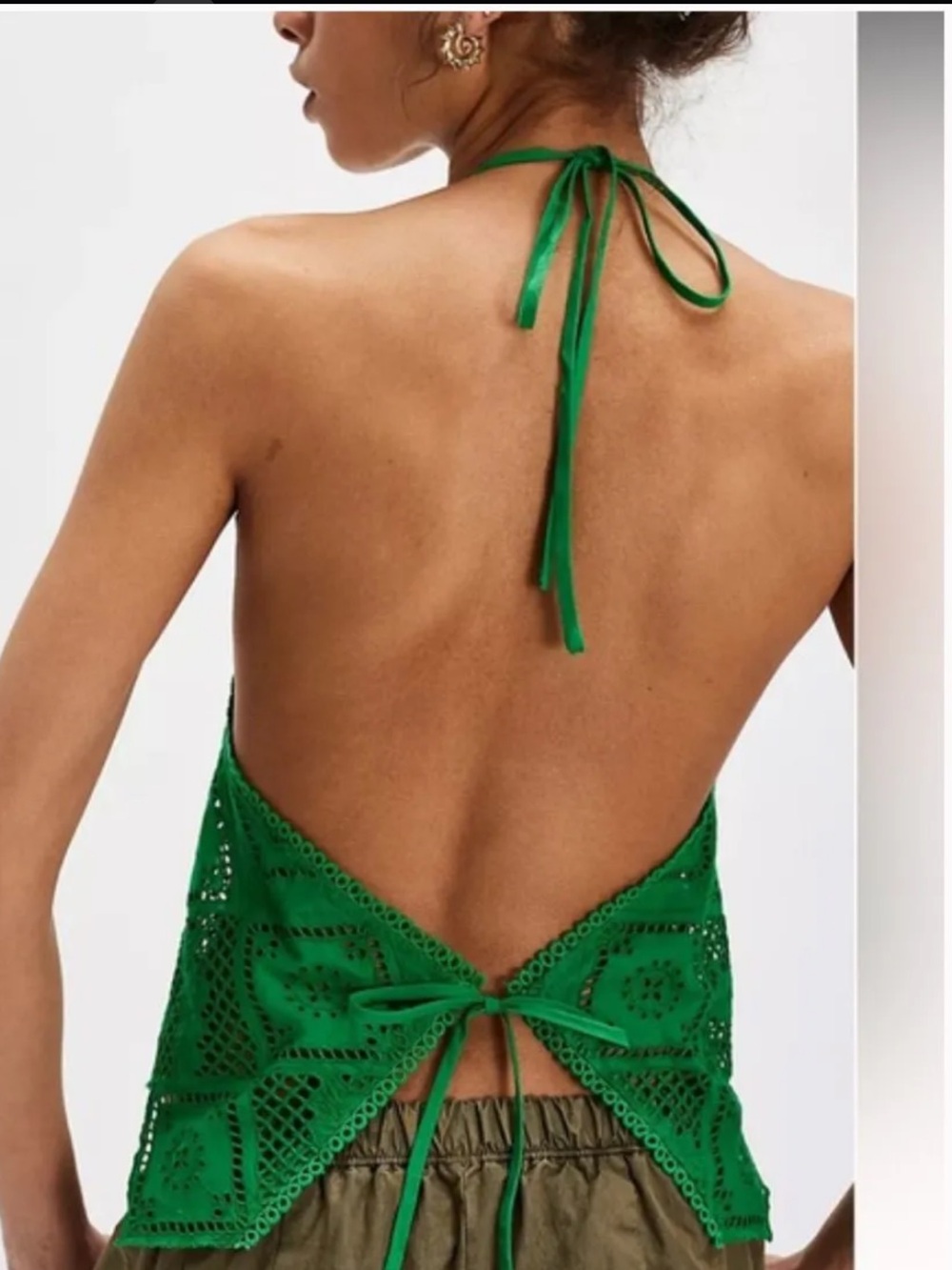 Free People Hankie Halter Top Kelly Green